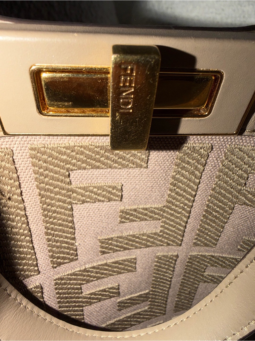 Fendi Brown Zucca Monogram Tote with Gold-Tone Hardware - Picture 5 of 15